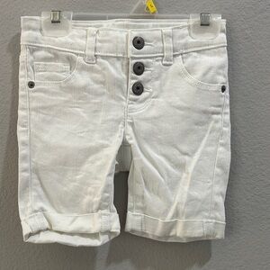 Crazy 8 White Kids Shorts with Button Accents